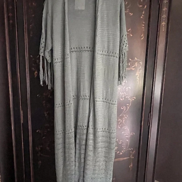 Davi & Dani Teal Open-Knit Beach Cover-Up - Picture 4 of 10